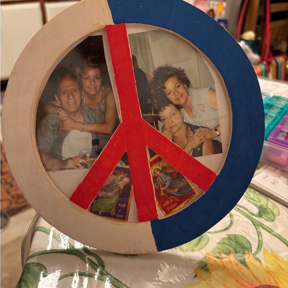 Colorful Peace Sign Photo Frame - Picture 2 of 2